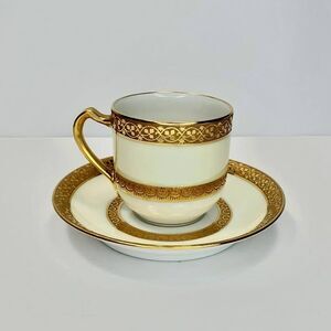 Haviland Limoges Cordelia Gold Trim Demitasse Cup & Saucer